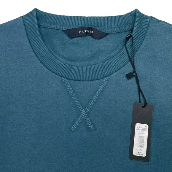 Natori Bagani Fleece Side Zip Classic Fit Crewneck Mens Sweatshirt Small - Picture 6 of 12